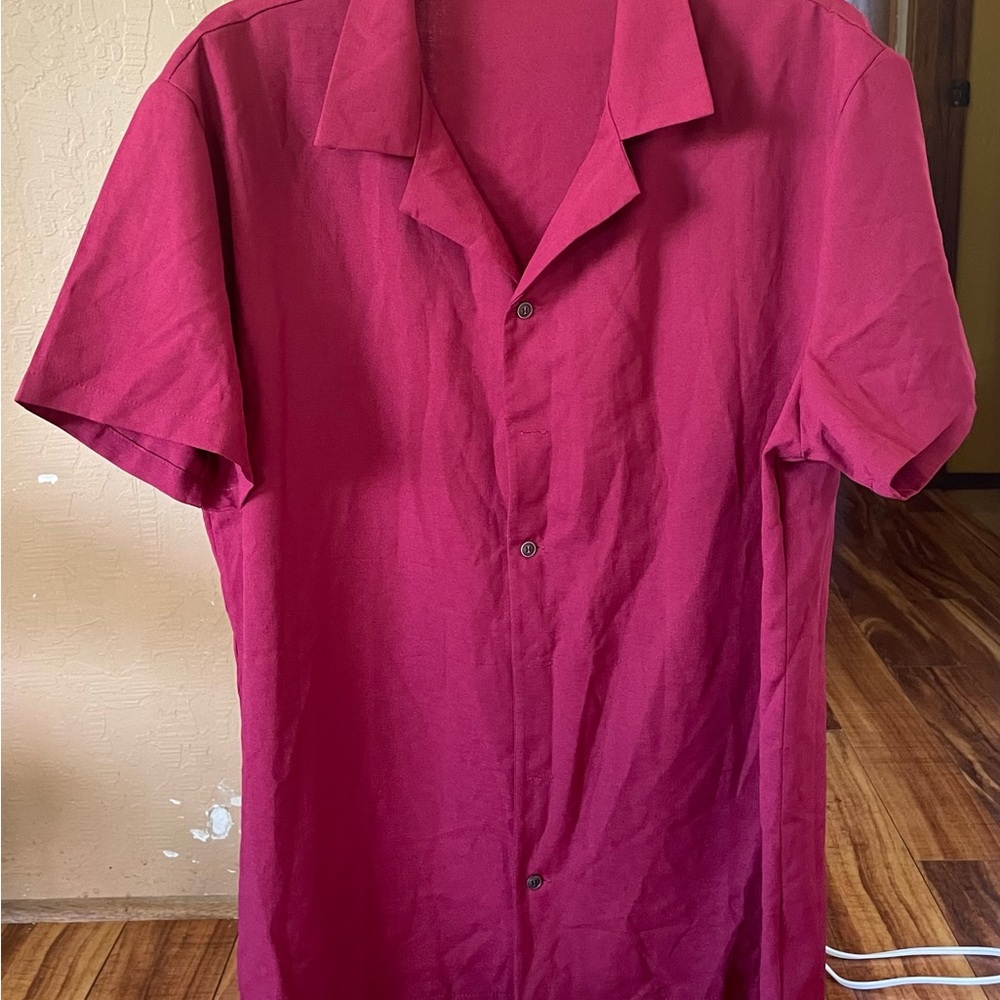 Men's Red Short Sleeve Shirt